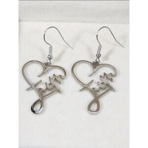 Heart Shaped Faith Dangle Earrings
